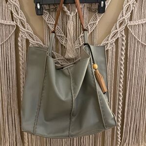 The Sak Los Feliz Large Green Leather Tote Bag